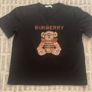 Burberry Black WomensT-Shirt with Bear Design